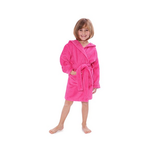 Premium Kid's Hooded Terry Cloth Bathrobe - Colour: French Rose