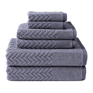 Texere 100% Organic Cotton Cable Knit Jacquard 6 Towel Set