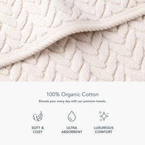 Texere 100% Organic Cotton Cable Knit Jacquard 6 Towel Set Color Brich