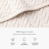 Texere 100% Organic Cotton Cable Knit Jacquard 6 Towel Set Color Brich