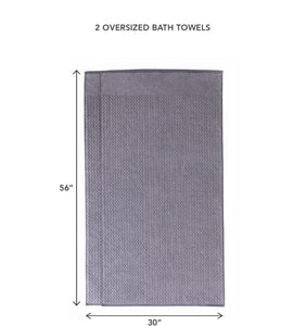 Texere 100% Organic Cotton Cable Knit Jacquard 2 Towel Set Color Excalibur
