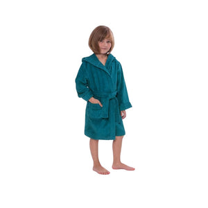 Premium Kid's Hooded Terry Cloth Bathrobe - Colour: Dazzling Blue