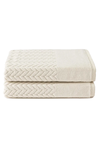 Texere 100% Organic Cotton Cable Knit Jacquard 6 Towel Set Color Brich