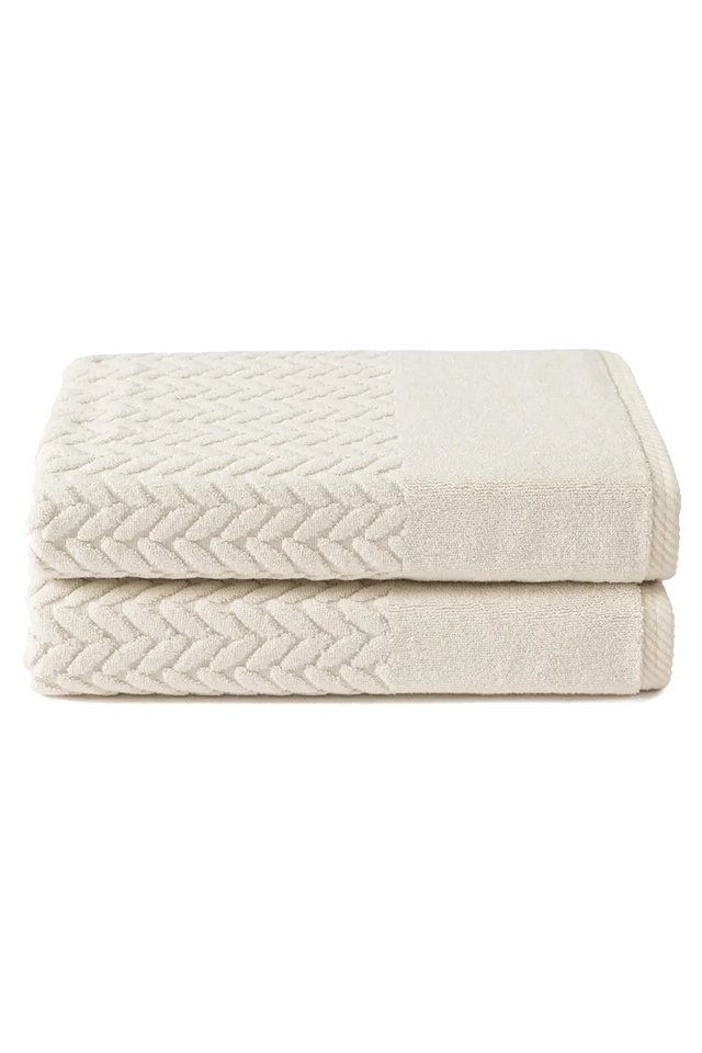 Texere 100% Organic Cotton Cable Knit Jacquard 6 Towel Set Color Brich