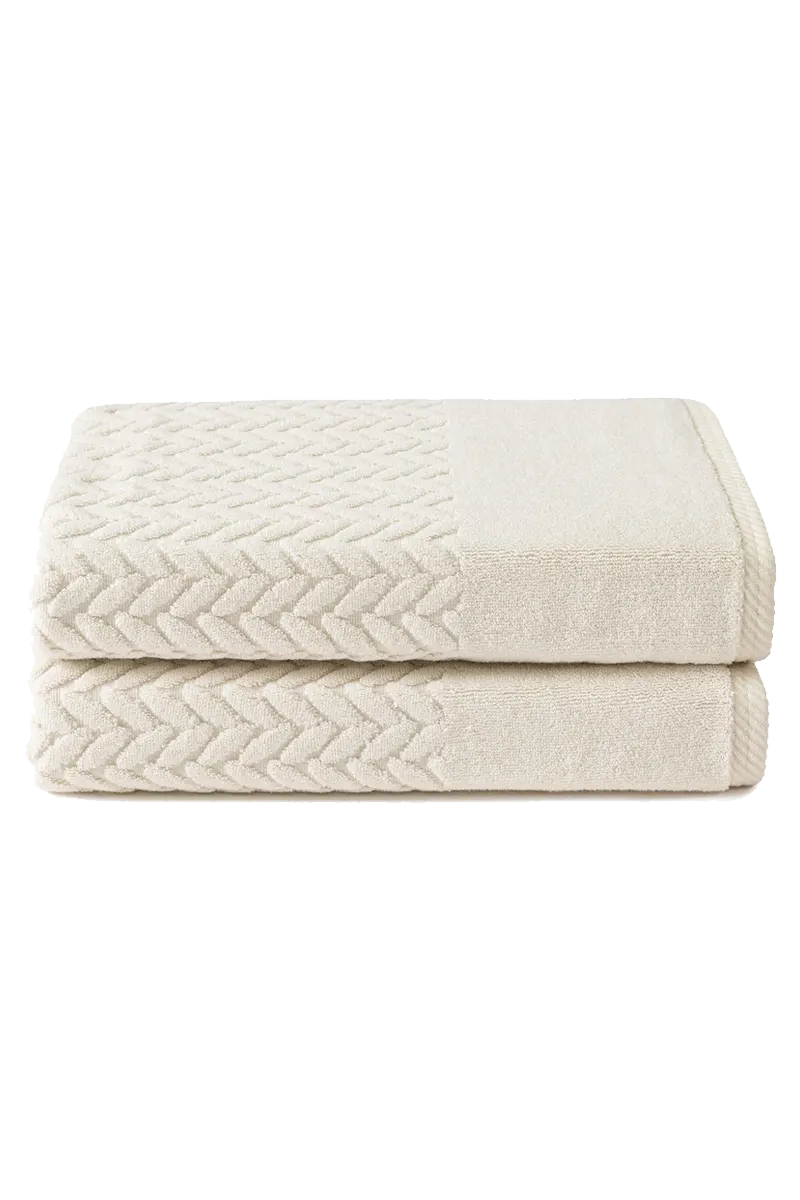 Texere 100% Organic Cotton Cable Knit Jacquard 6 Towel Set Color Brich