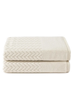 Texere 100% Organic Cotton Cable Knit Jacquard 6 Towel Set Color Brich